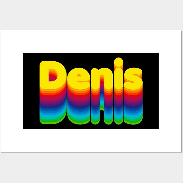 Rainbow Layers Denis Name Label Wall Art by KedaiComel